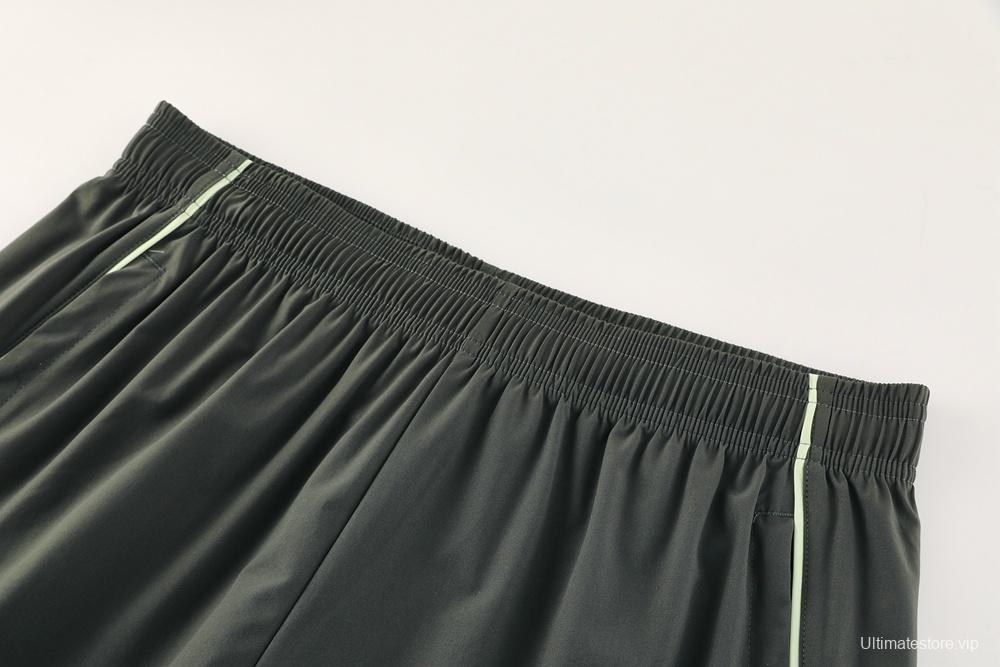 25/26 Real Madrid Light Green Half Zipper Jacket+Long Pants S-3XL