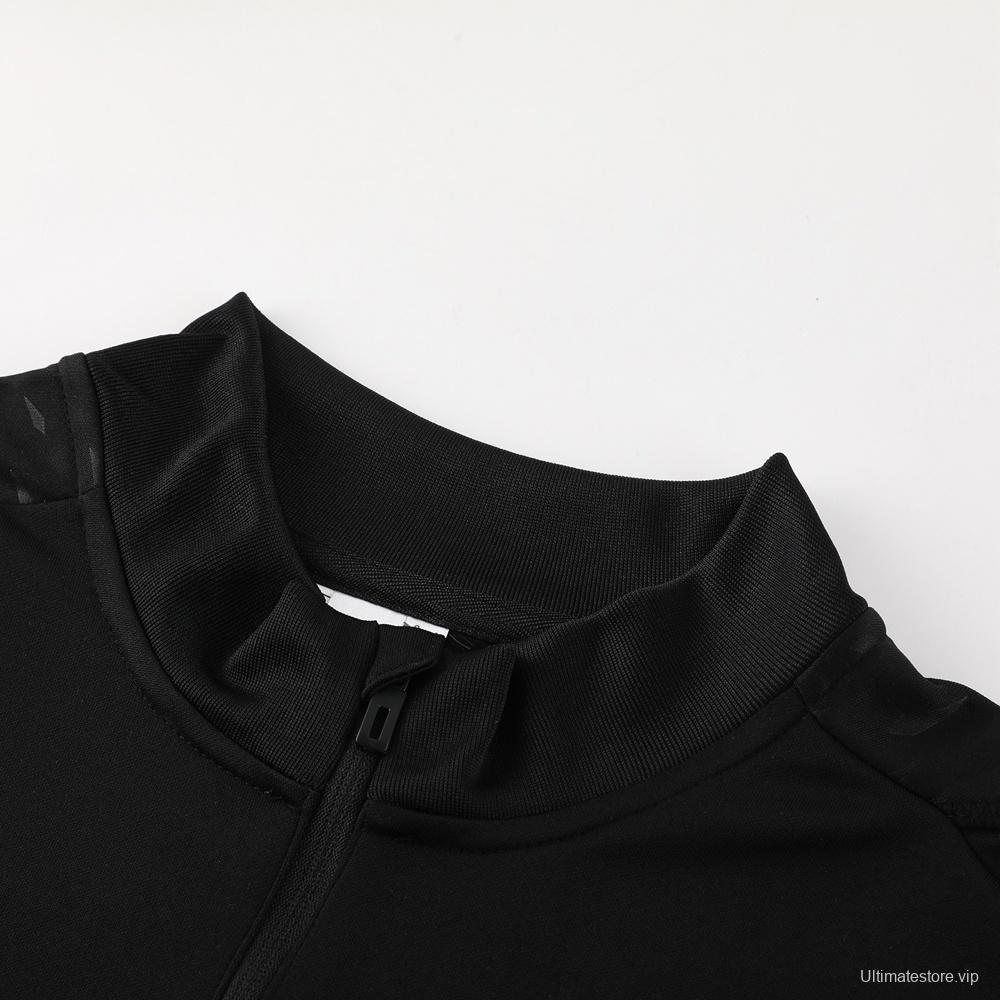 25/26 Manchester United Black Half Zipper Jacket+Long Pants