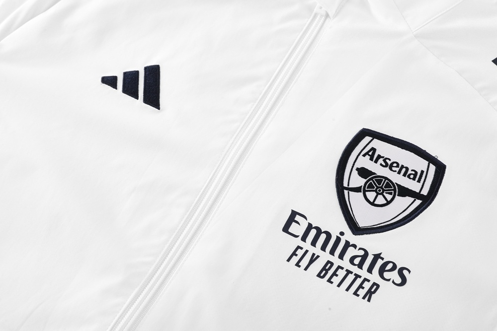 25/26 Arsenal White S-2XL Half Zipper Jacket+Long Pants