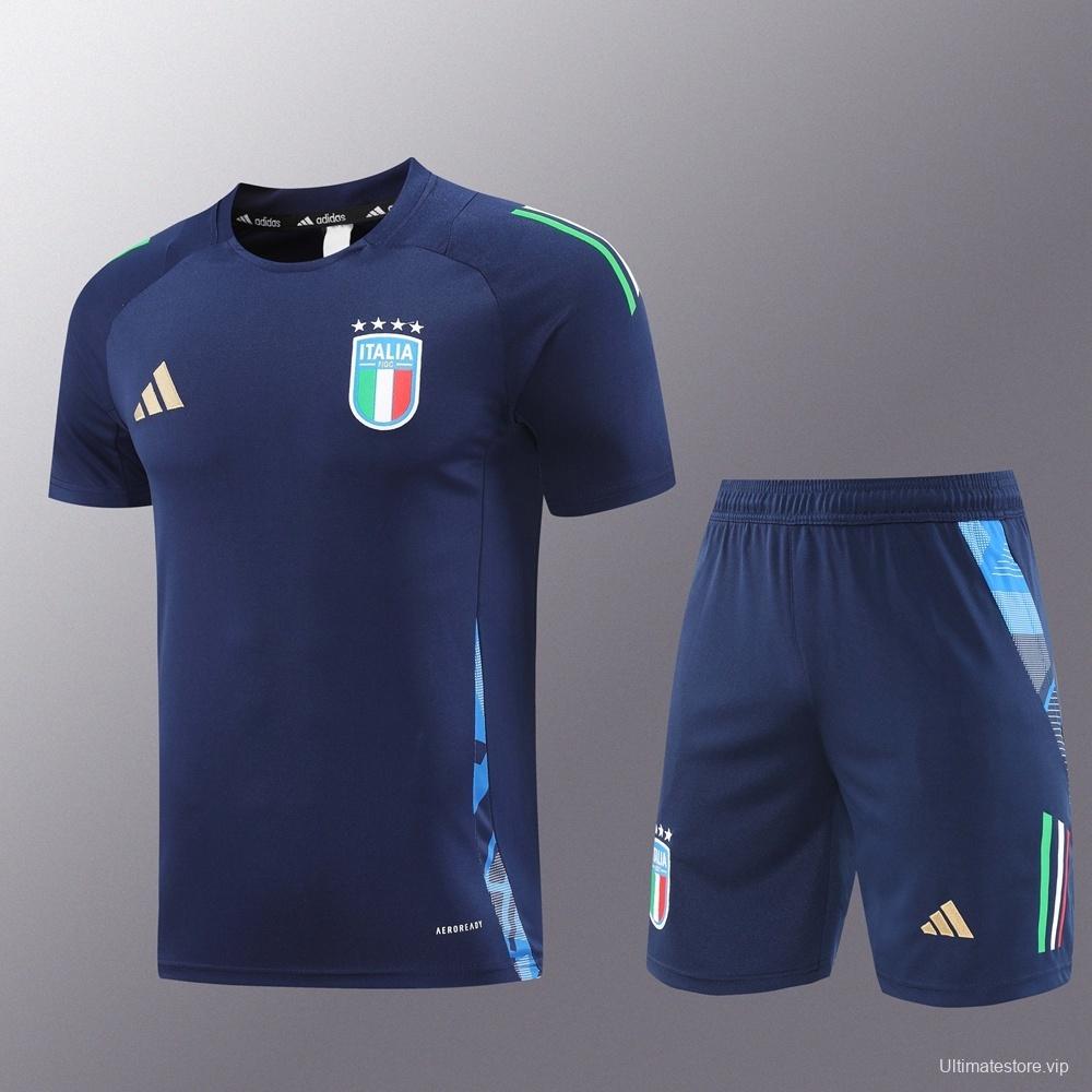 2025 Italy Royal Blue Short Sleeve+Soccer Shorts
