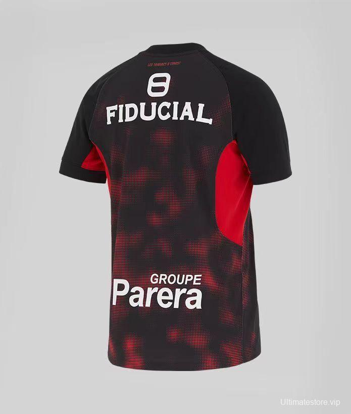 24/25 Stade Toulousain Black with Red Digital Camo Pattern Home Jersey