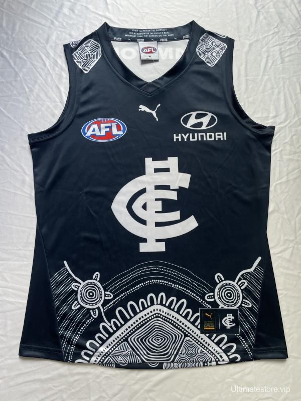 25/26 Carlton Blues Navy with White Aboriginal Art Jersey