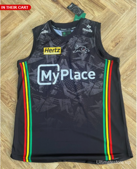 24/25 Penrith Panthers Black with Indigenous Design Singlet