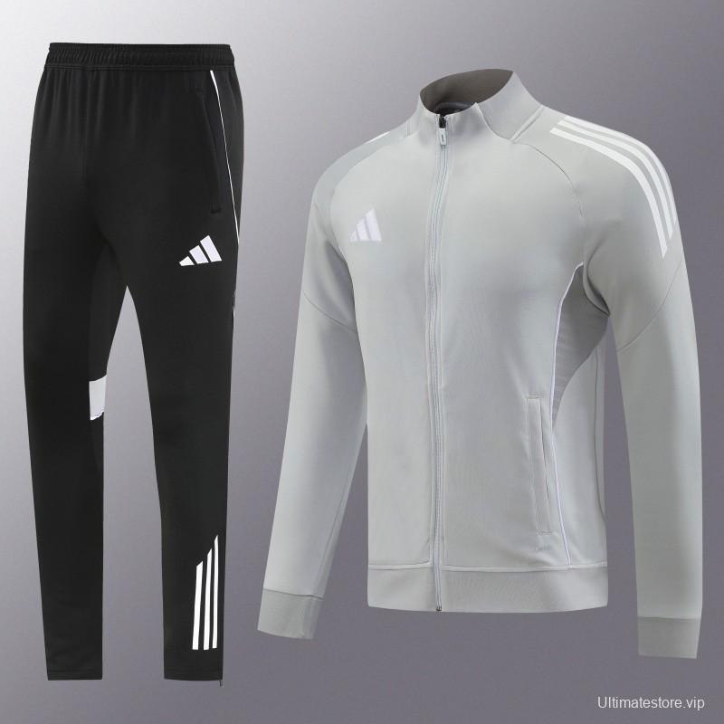 2025 Adidas Grey Full Zipper Jacket+Long Pants