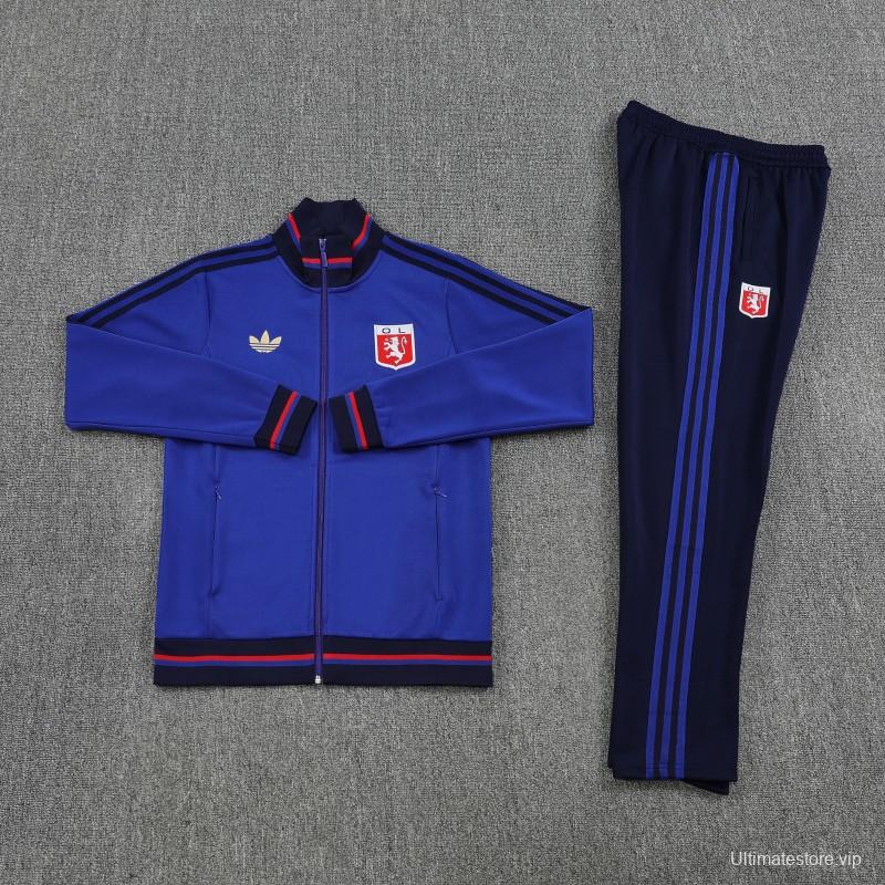 25/26 Olympique lyonnais/Lyon Blue Full Zipper Jacket+Long Pants