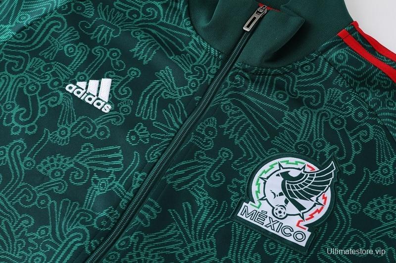 2025 Mexico Green Full Zipper Jacket+Long Pants