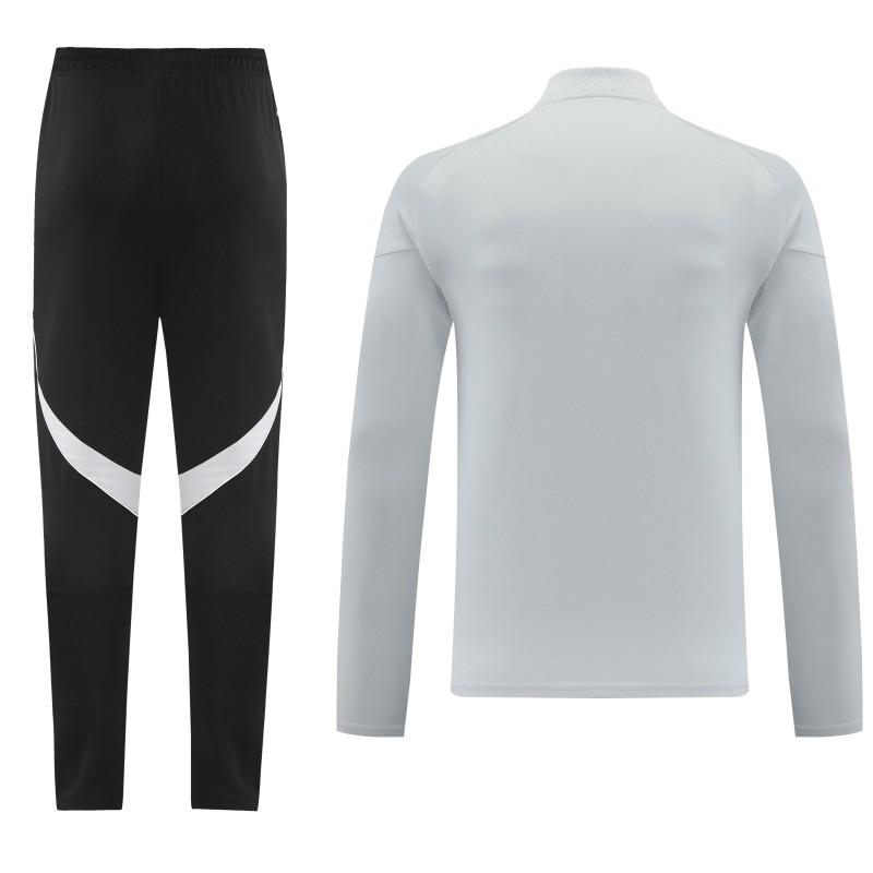 25/26  Adidas Light Grey Full zipper Jacket Tracksuit+ long pants