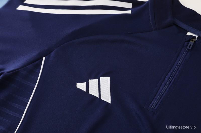 25/26  Adidas Navy Blue Full zipper Jacket Tracksuit+ long pants