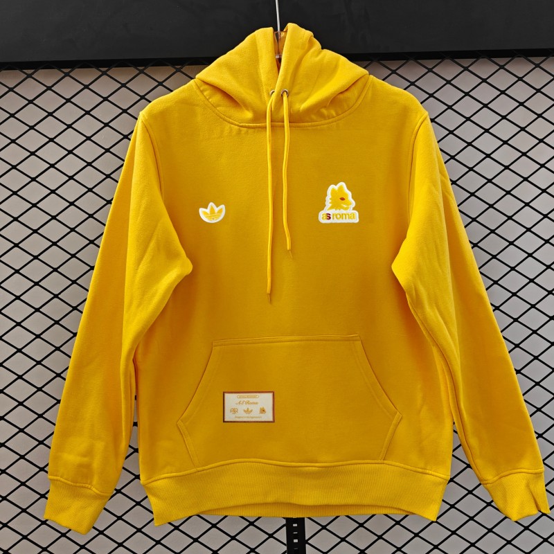 25/26 Adidas x AS Roma Retro  Embroidered Logo Hoodie 9 Colors