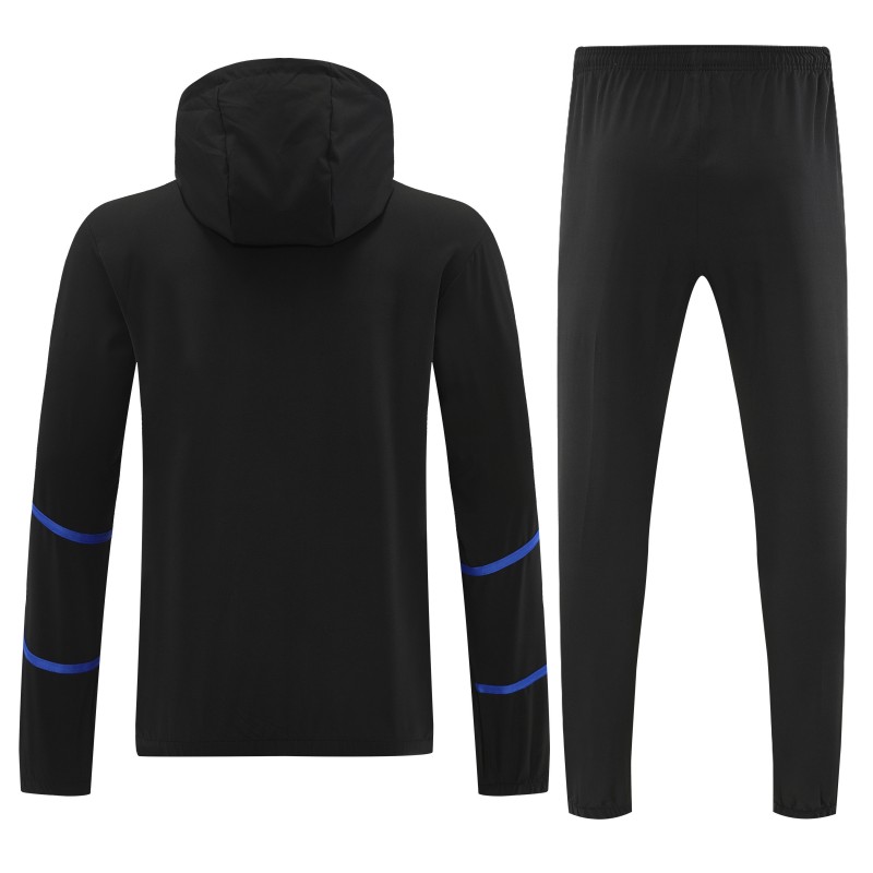 25/26 Olympique Marseille Black Full zipper Jacket Tracksuit+ long pants