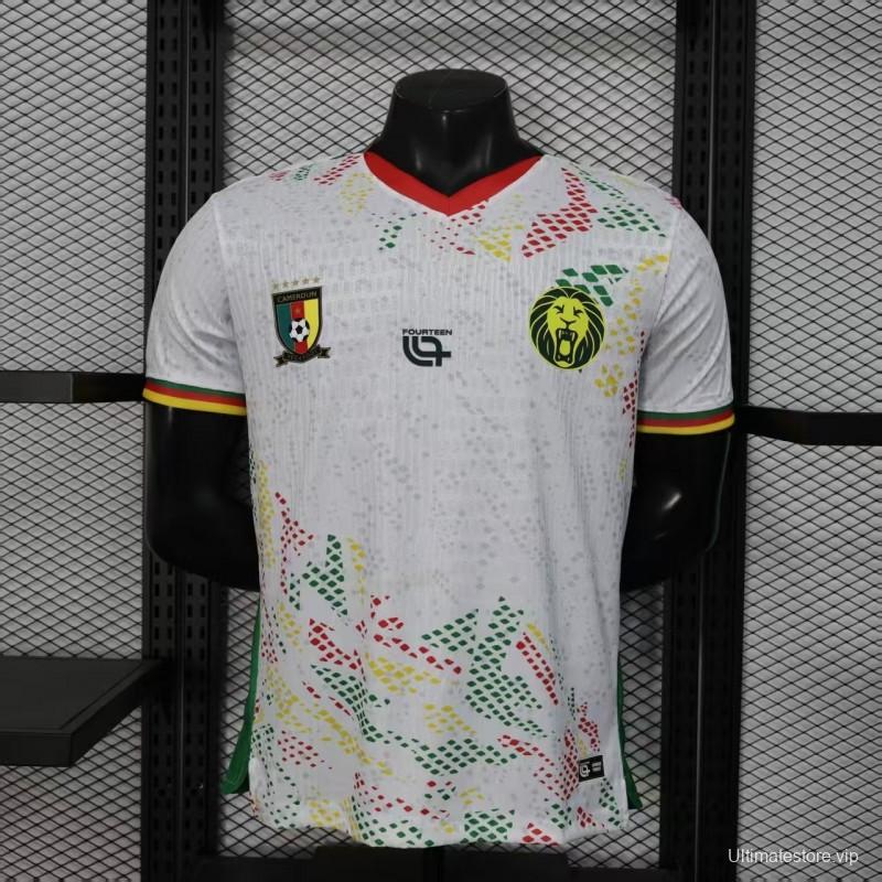 2026 Player Version Cameroon Home White with Red, Dot Pattern Jersey