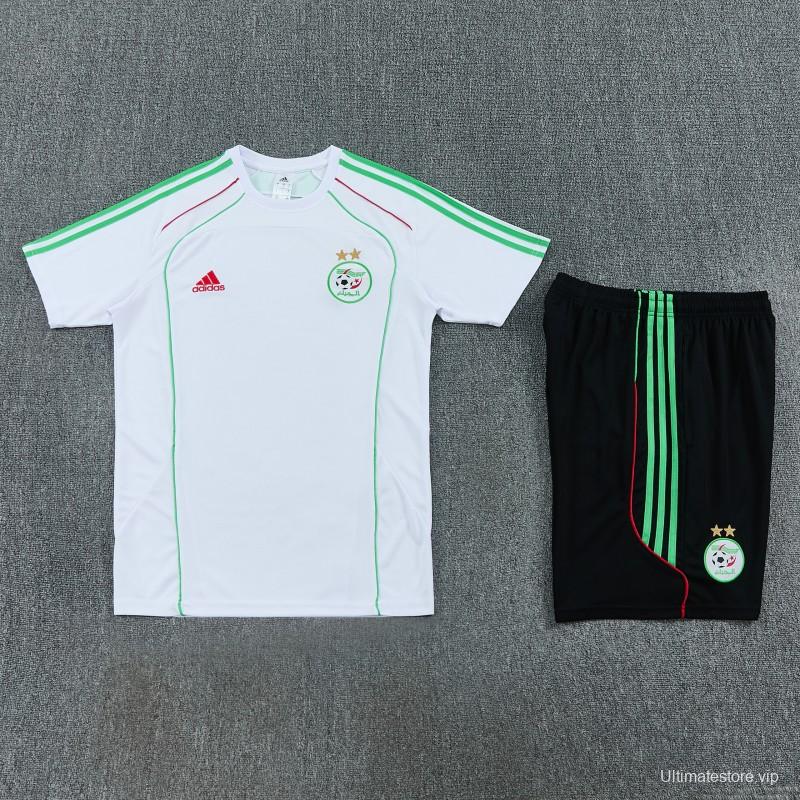 26/27 Algeria White  Short Sleeve+Soccer Shorts