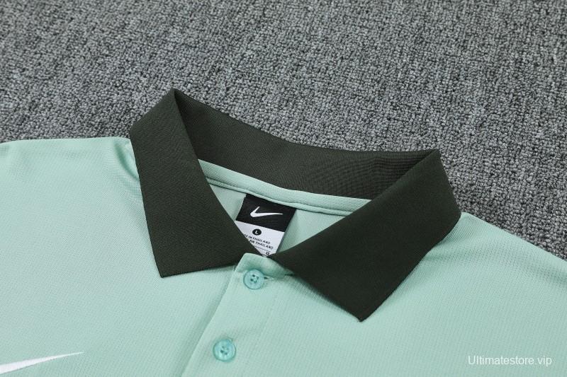 26/27  Chelsea Light Green Polo Training Shirt + Long Pants Tracksuit