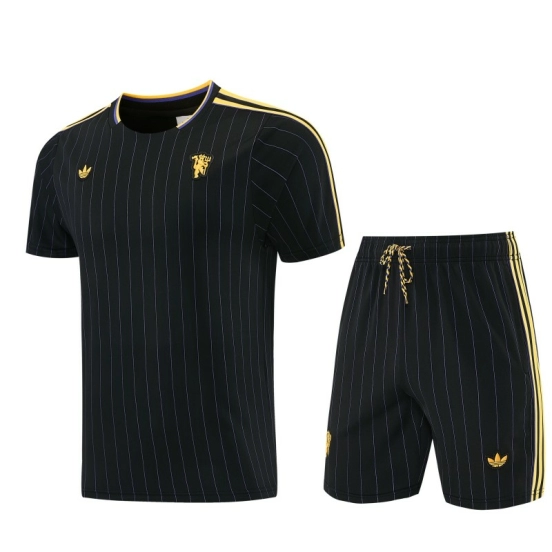 26/27  Manchester United Black Short Sleeve+Soccer Shorts