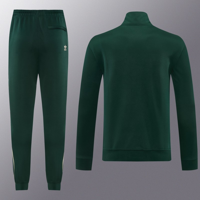 2026 Adidas Navy Green  Full Zipper Jacket + Long Pants
