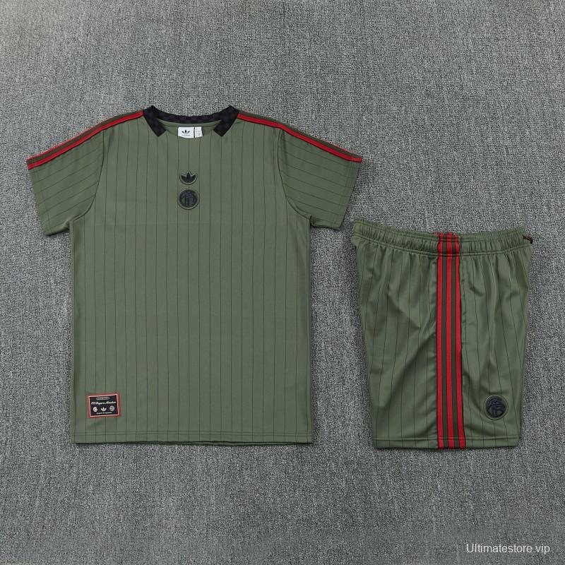 26/27 Bayern München  Forest Green  Pinstripe  Short Sleeve+Soccer Shorts