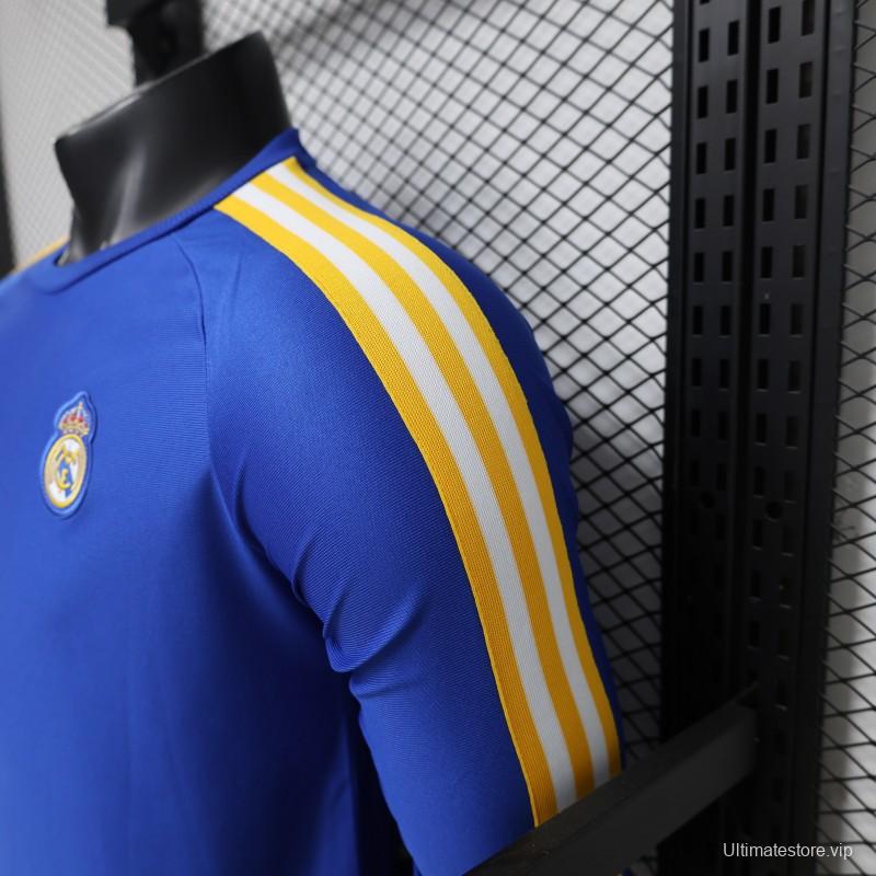 Player Version 2026 Real Madrid Blue Long Sleeve  Adidas Originals Retro Special Edition Jersey