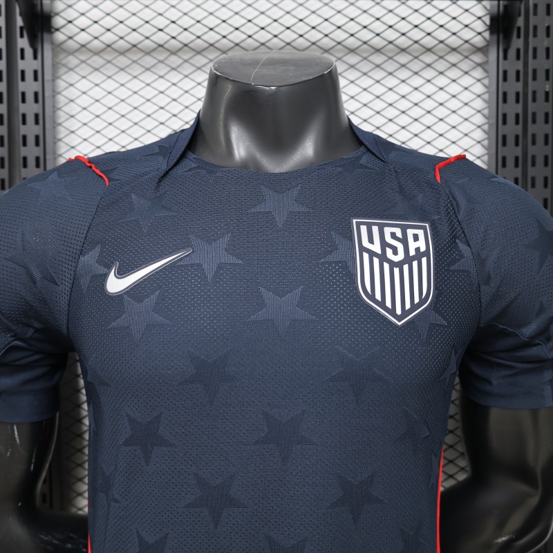 Player Version 2026 USA Navy Blue with All-Over Star Pattern Away Jersey