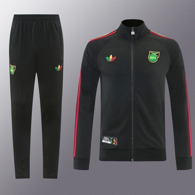 2026/27 Jamaica  Black  Full Zipper Jacket Tracksuit + Long Pants