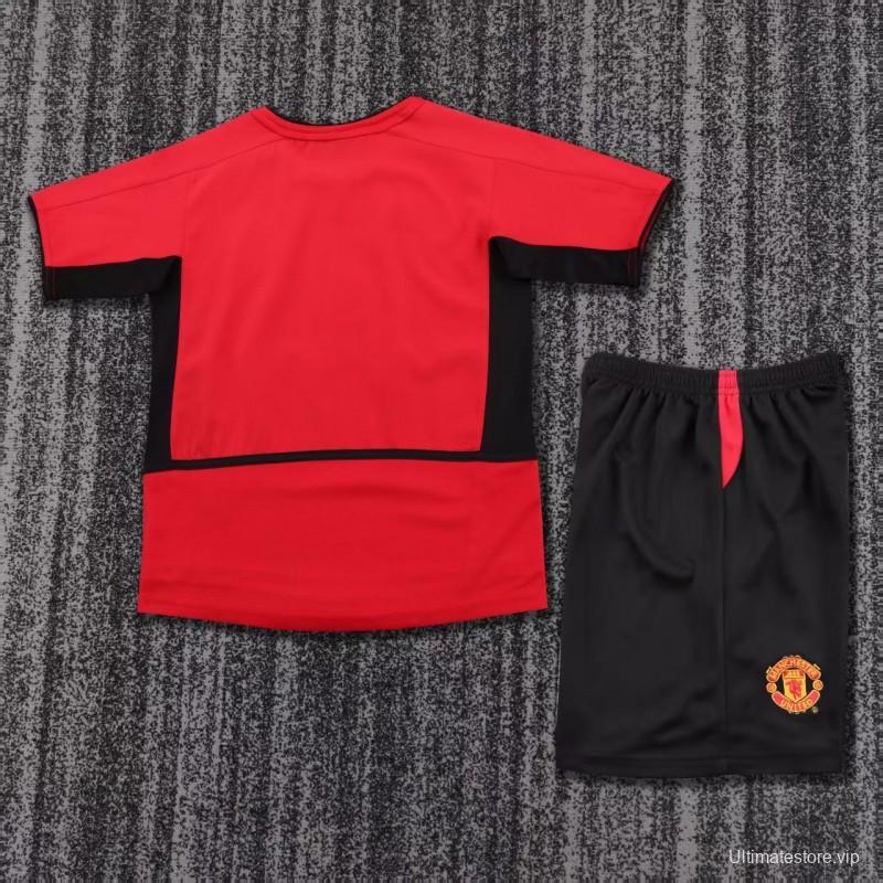 Retro Kids 02/04 Manchester United Home Jersey