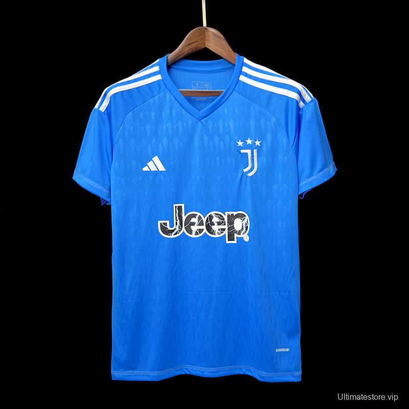 23/24 Juventus Blue Goalkeeper Jersey