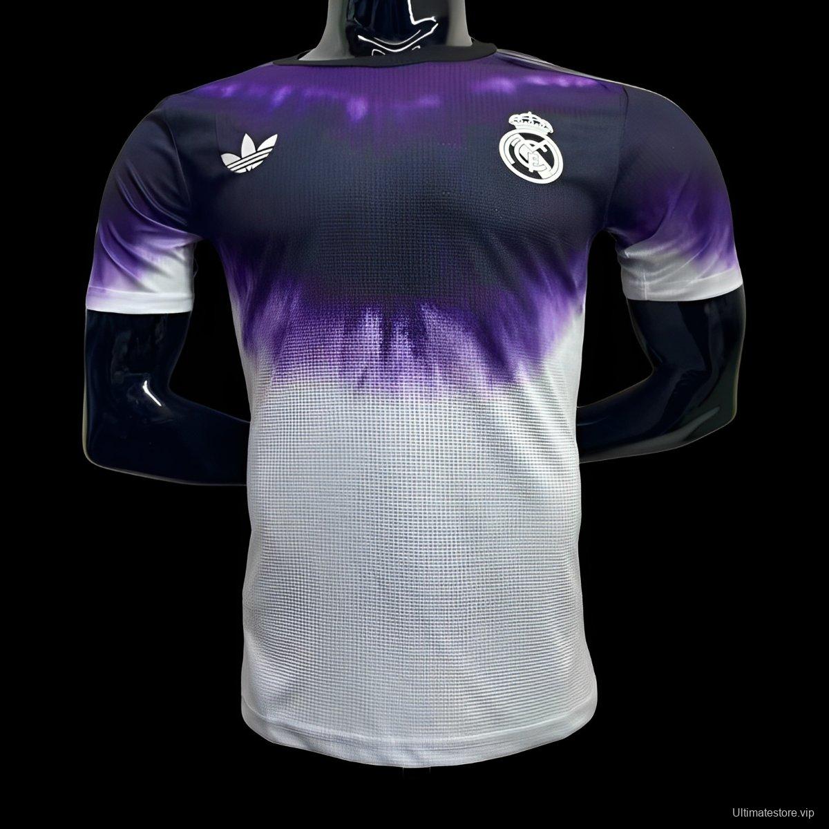 Player Version 24/25 Real Madrid Adidas Trefoil Purple/White Pre-Match Jersey