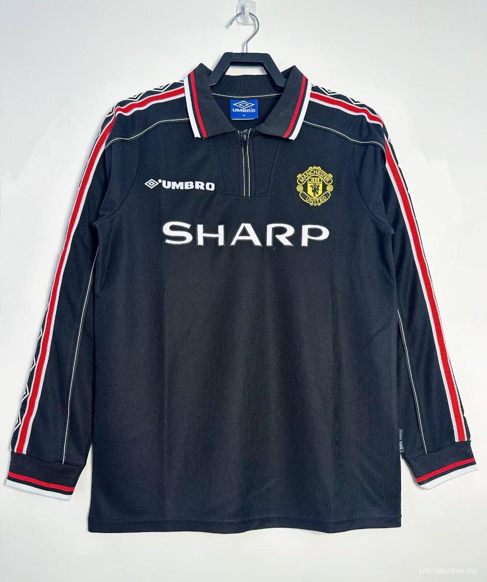 Retro 98/99 Manchester United Long Sleeve Goalkeeper Navy Jersey