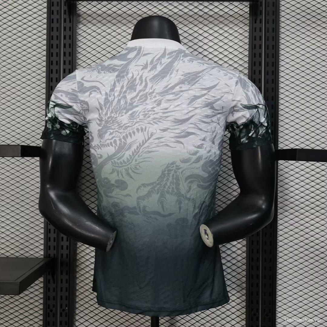 Player Version 25/26 Real Madrid White with Black Dragon Fire Jersey