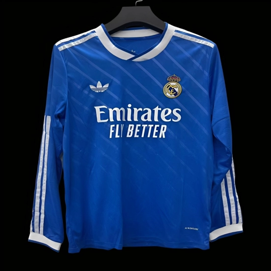 25/26 Real Madrid Third Blue Long Sleeve Jersey