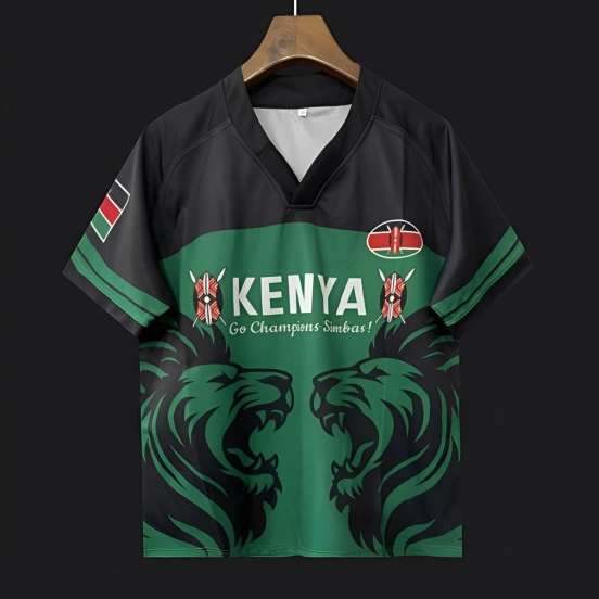2026 Kenya Simbas Green with Double Lion Design Jersey
