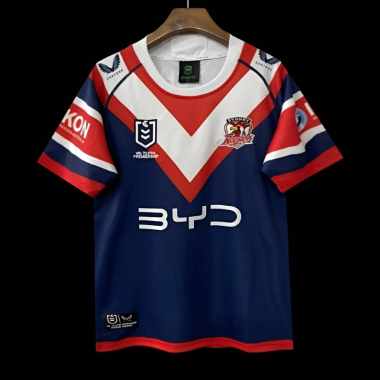 25/26 Sydney Roosters Navy with Red and White Chevron Jersey