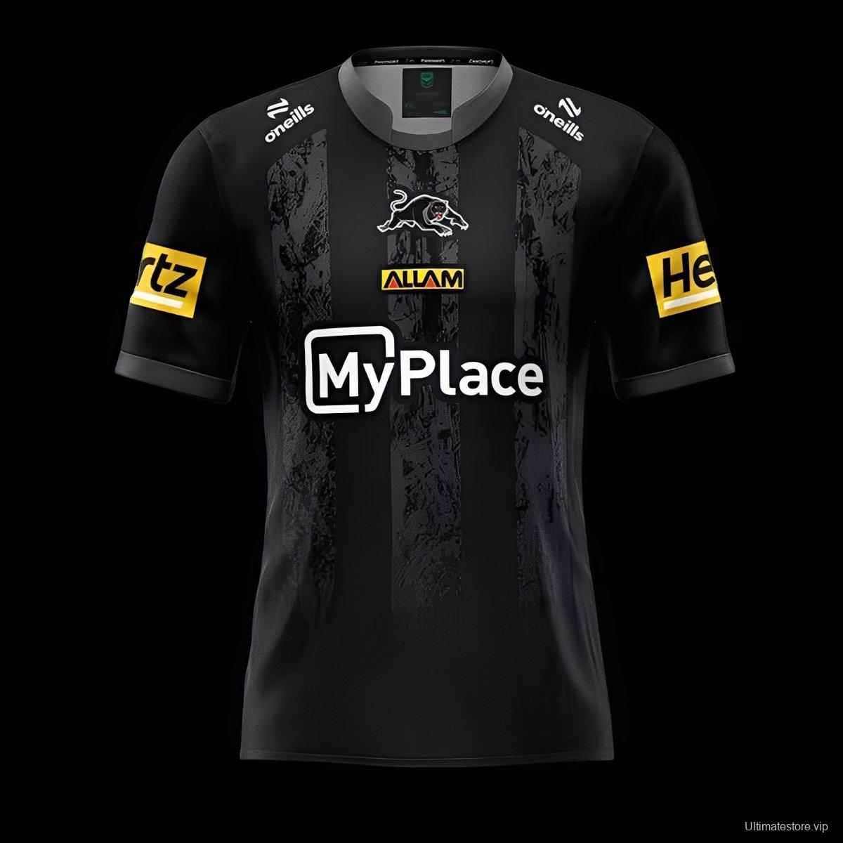 25/26 Hull FC Black with Grey Distressed Stripes Home Jersey