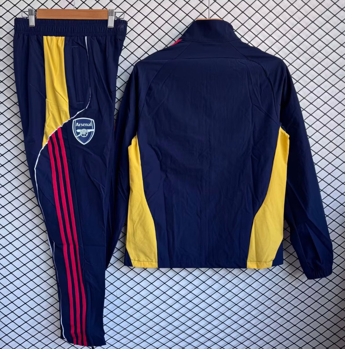 25/26 Arsenal Navy Blue with Red Full zipper Jacket Tracksuit+ long pants