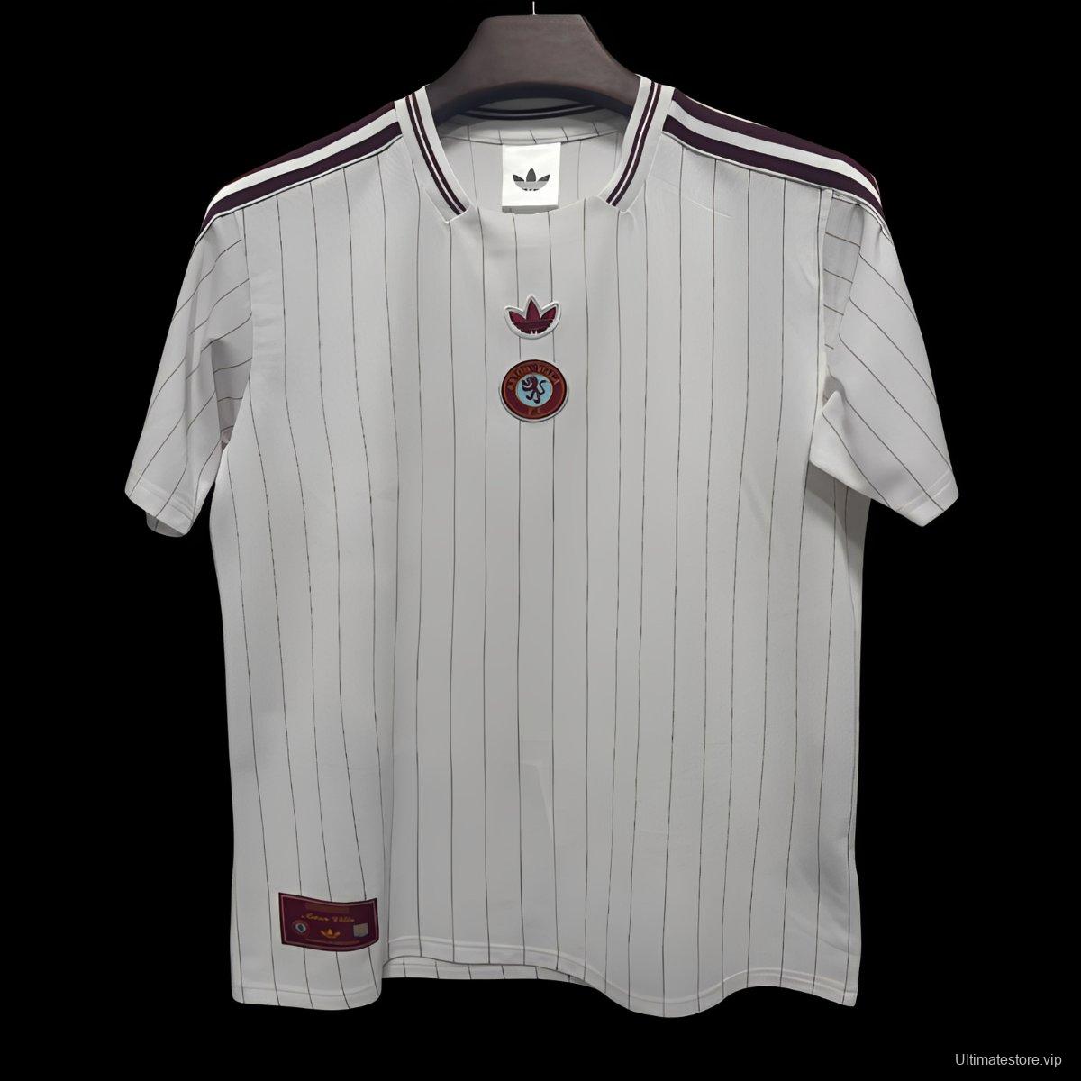 2026 Aston Villa Adidas Terrace Icons White Jersey