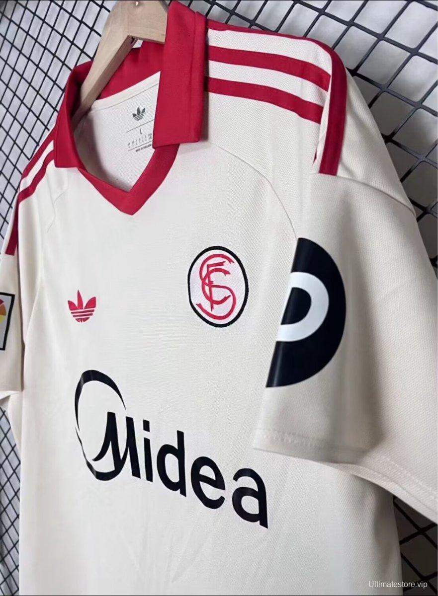 25/26 Sevilla White Vintage Re-make Jersey