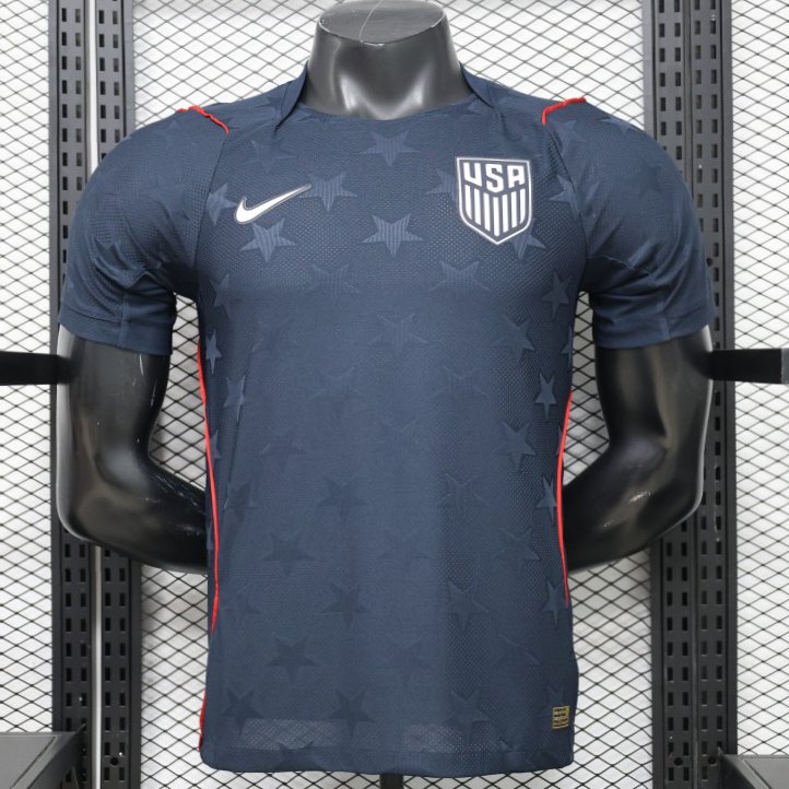 Player Version 2026 USA Navy Blue with All-Over Star Pattern Away Jersey
