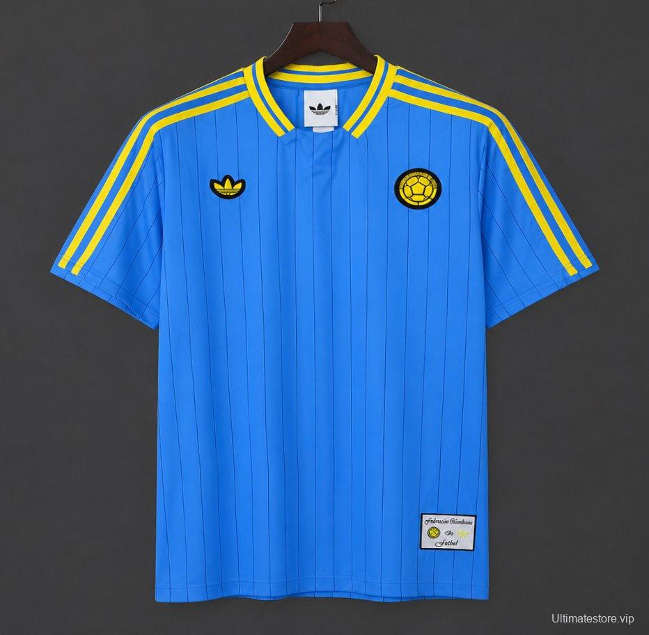 2026 Adidas Originals Colombia Terrace Icons Blue Jersey