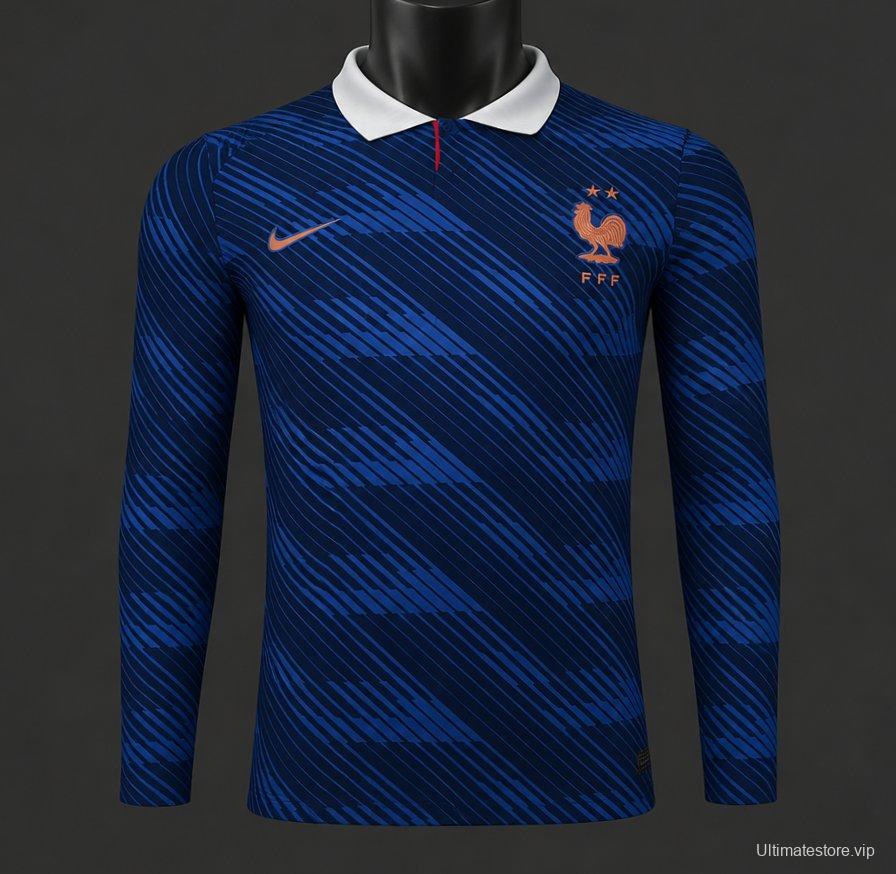 Player Version 2026 France Home Long Sleeve Jersey