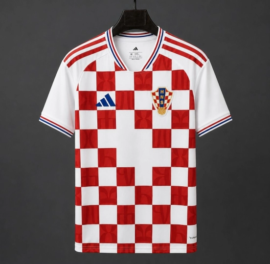 Player Version 2026 Croatia Home Red/White Checkered Jersey