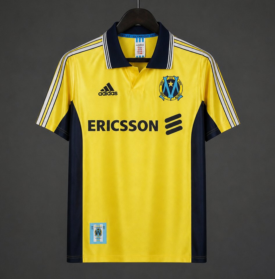Retro 98/99 Marseille away yellow Soccer Jersey