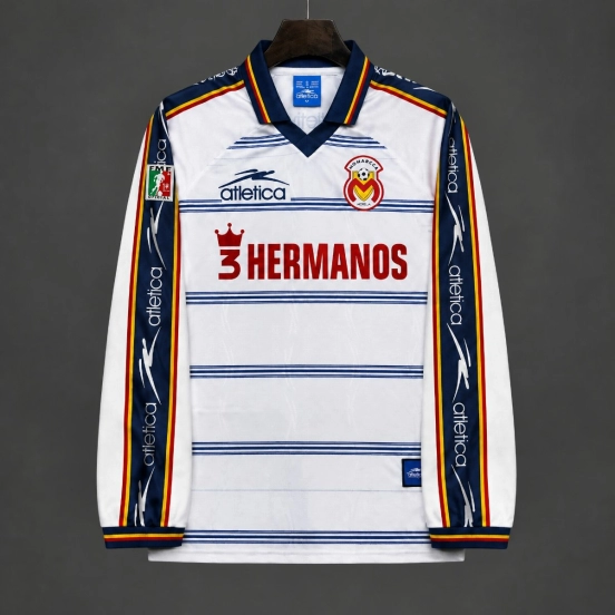 Retro 99/00 Monarcas Morelia  Away Long Sleeve White Jersey