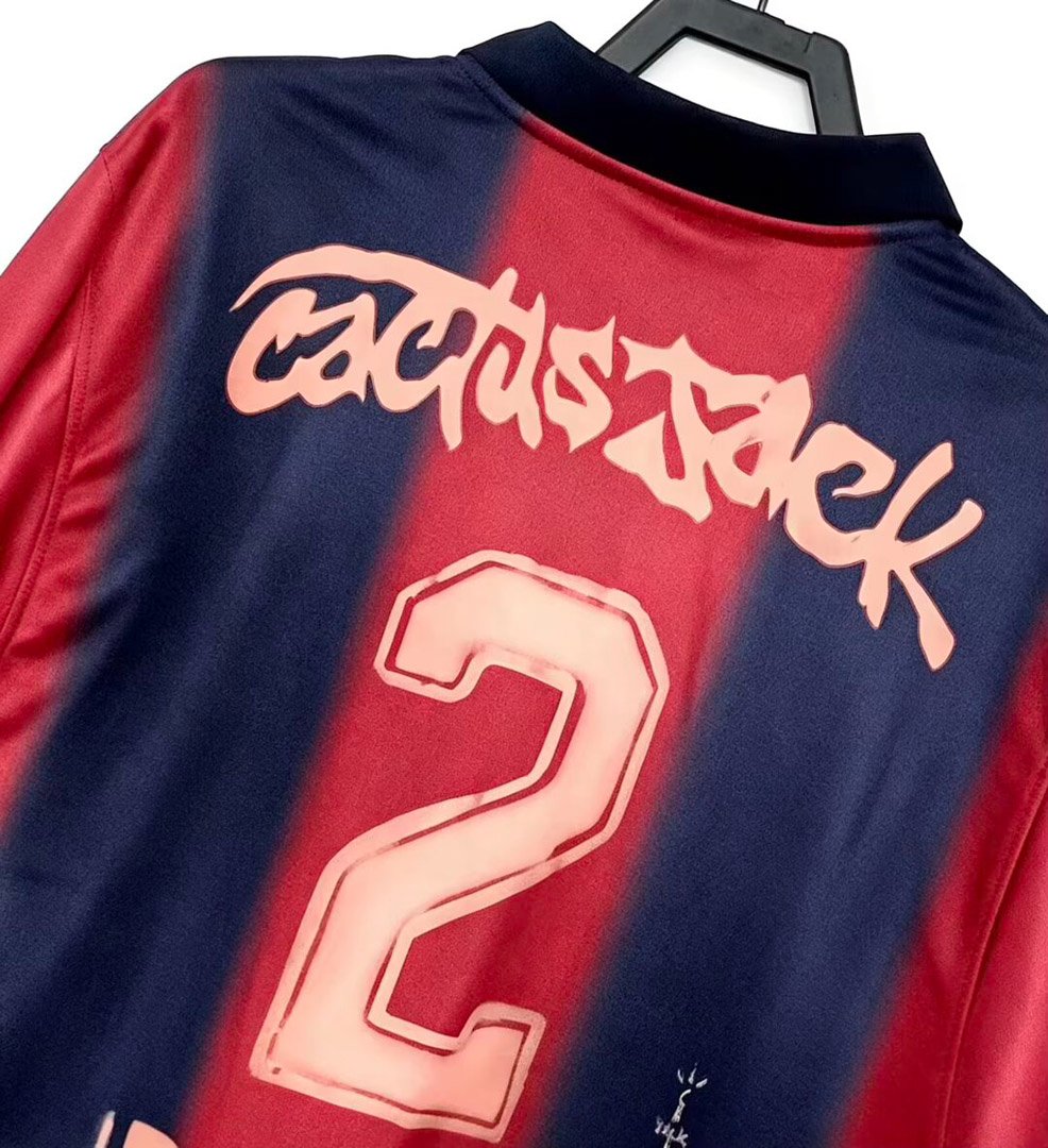 Retro 00/01 Barcelona x Travis Scott Home Long Sleeve  Jersey